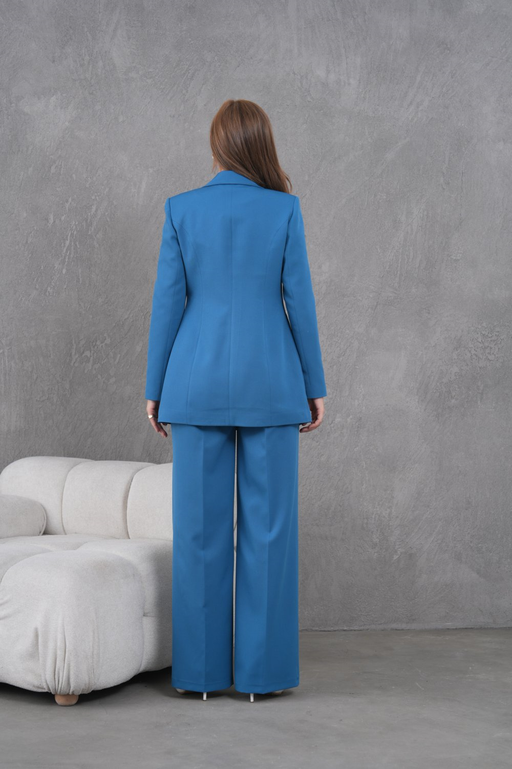 Wholesale Womens Petrol Plus Size Two-Piece Suit 