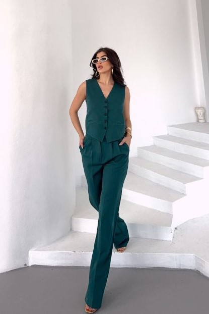 Wholesale Women's Petrol Two-Piece Suit  0044-2092