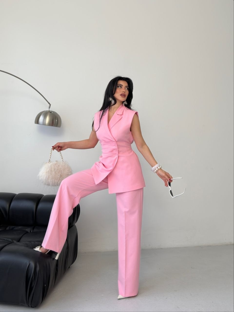 Wholesale Womens Pink Two-Piece Suit 