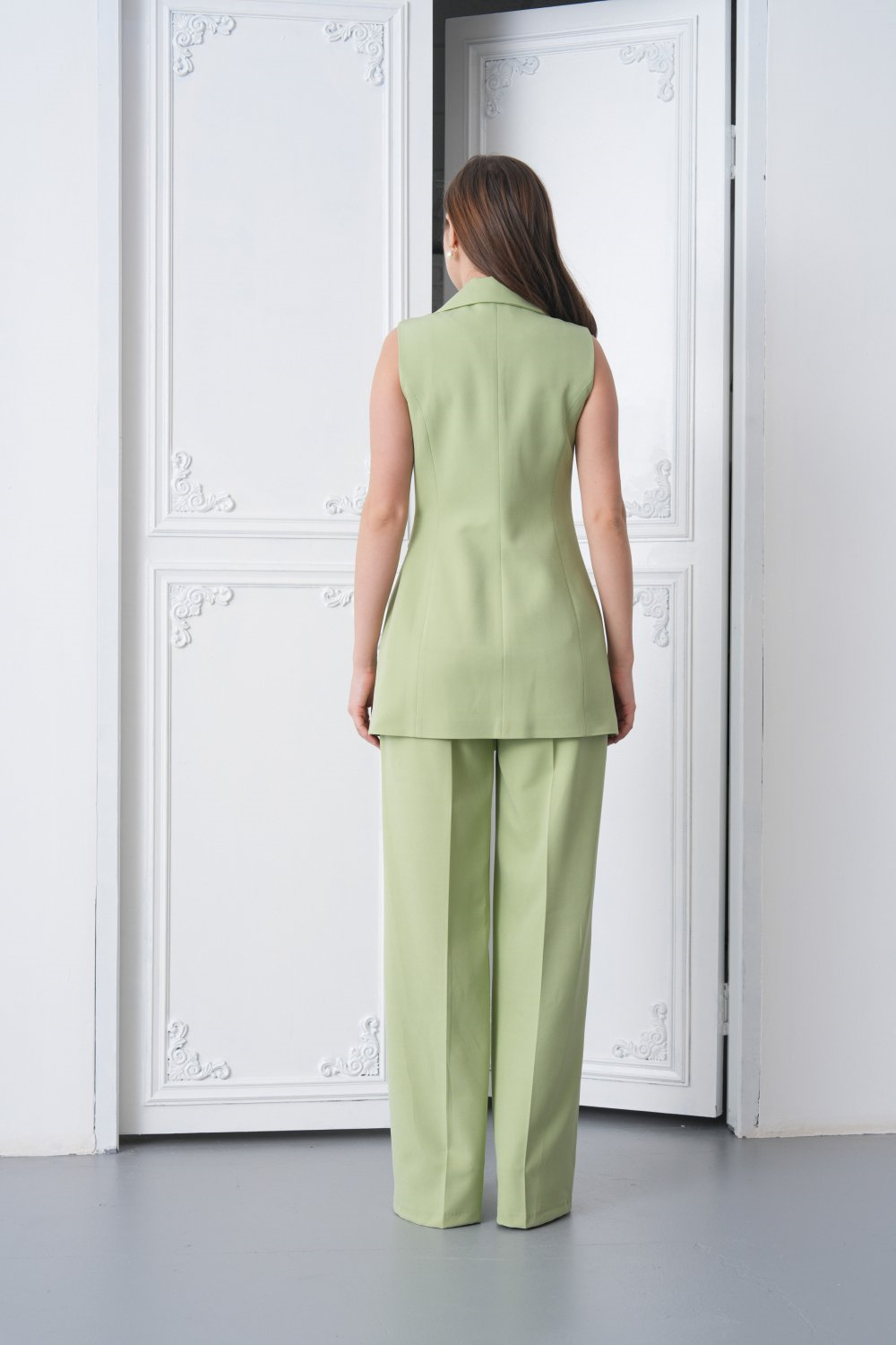 Wholesale Womens Pistachio Plus Size Two-Piece Suit