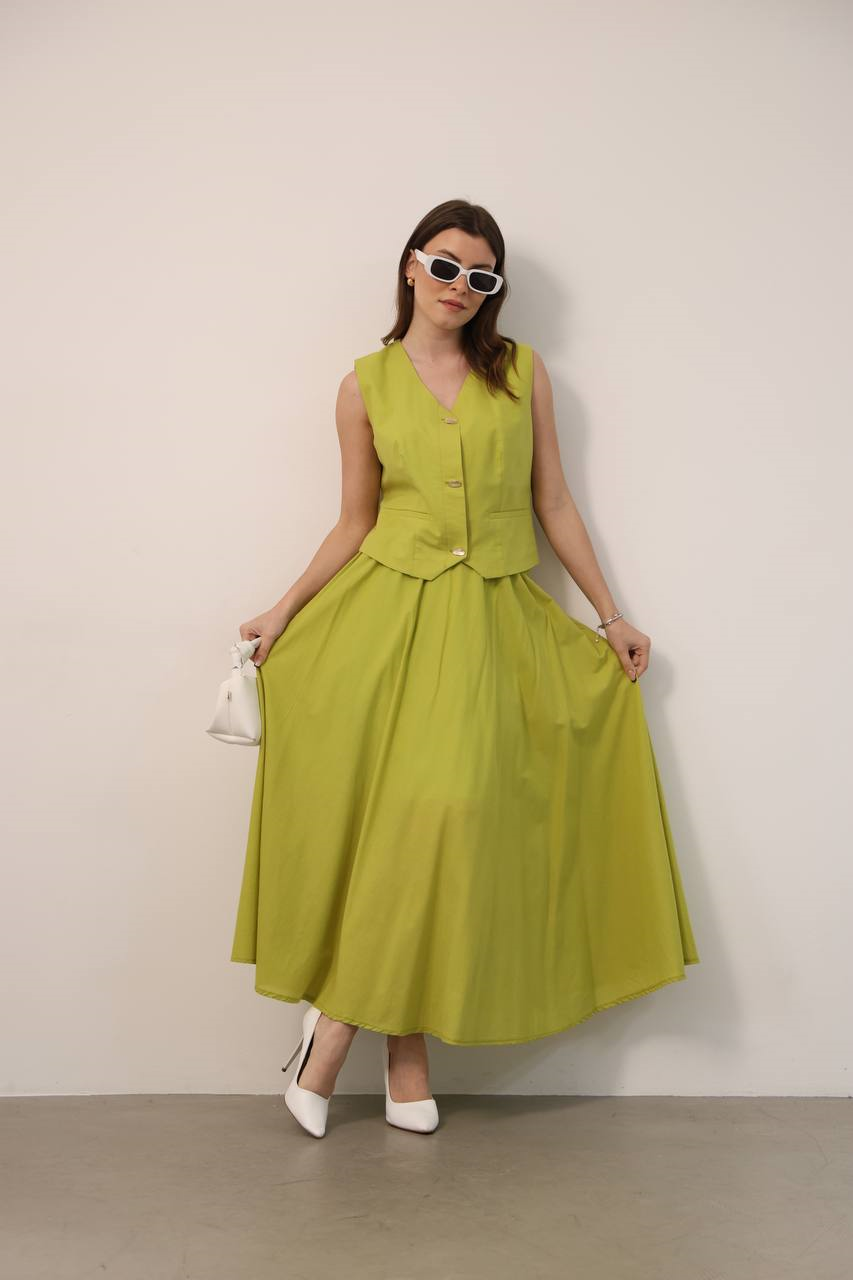 Wholesale Womens Pistachio Skirt Suit 