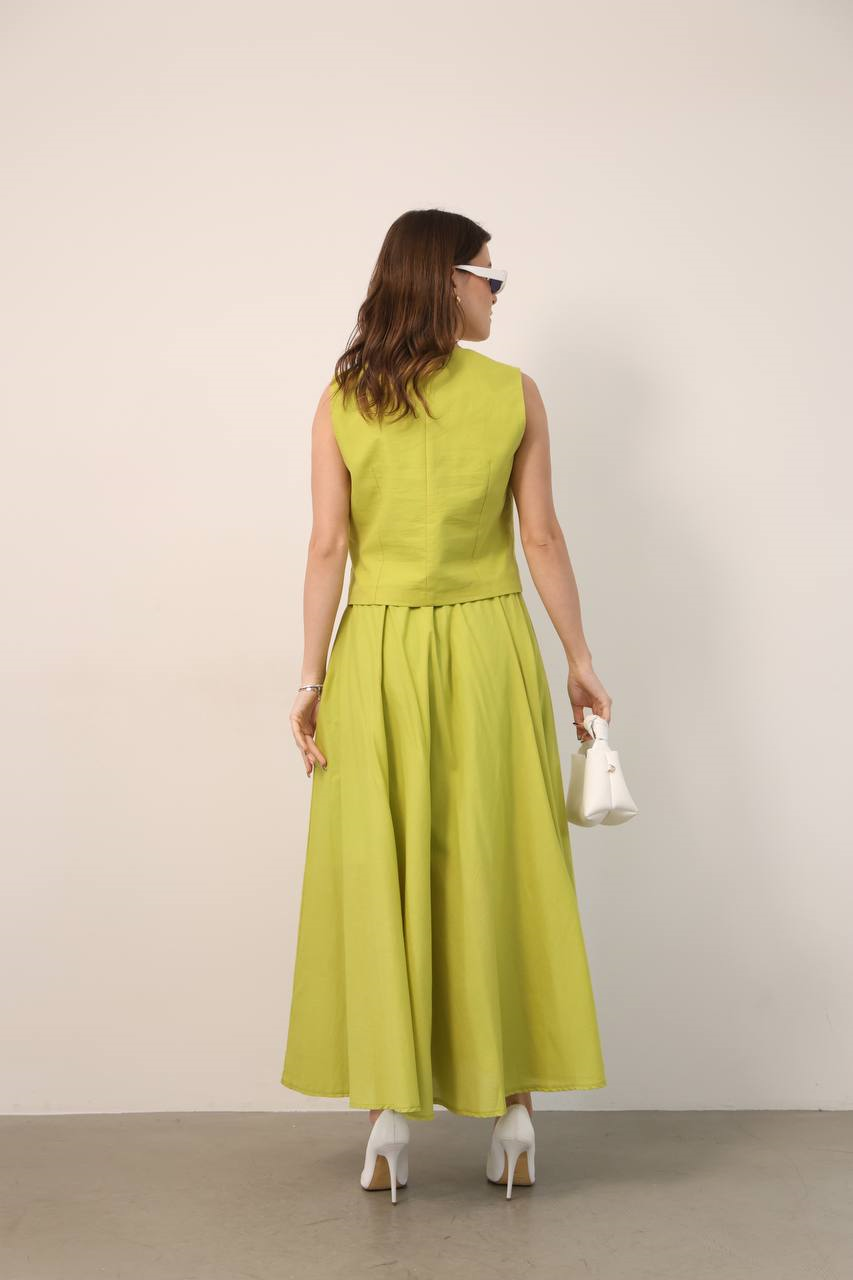 Wholesale Womens Pistachio Skirt Suit 