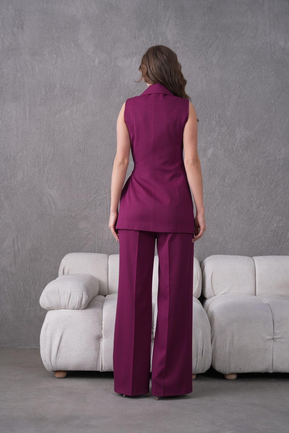 Wholesale Womens Plum Plus Size Two-Piece Suit