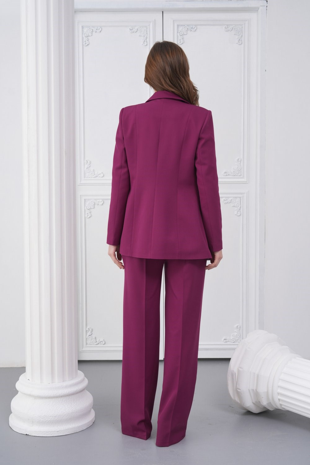 Wholesale Womens Plum Plus Size Two-Piece Suit 
