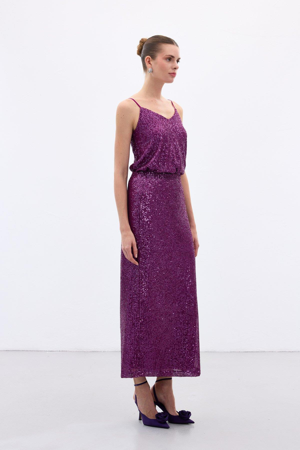 Wholesale Womens Plum Sequined Skirt