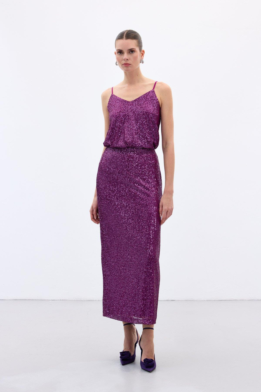 Wholesale Womens Plum Sequined Skirt