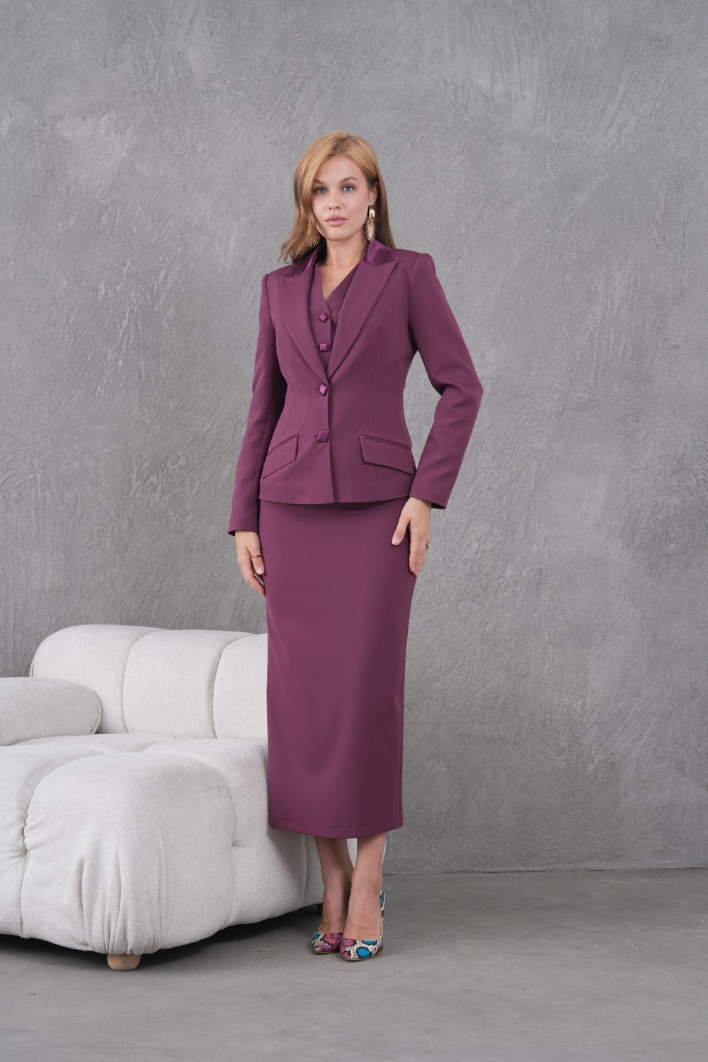 Wholesale Womens Plum Three-Piece Suit 