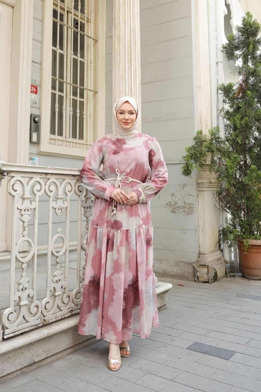 Wholesale Womens Powder Maxi Hijab Dress