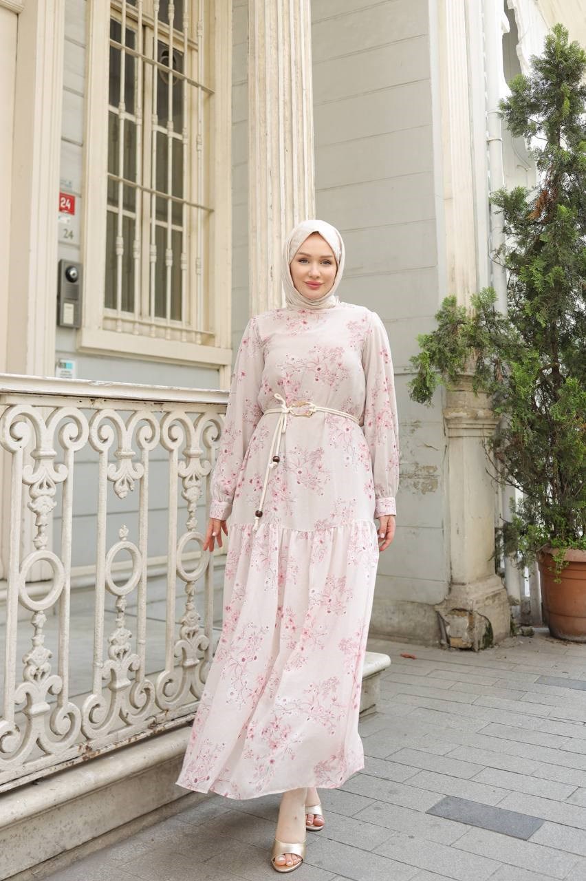Wholesale Womens Powder Maxi Hijab Dress