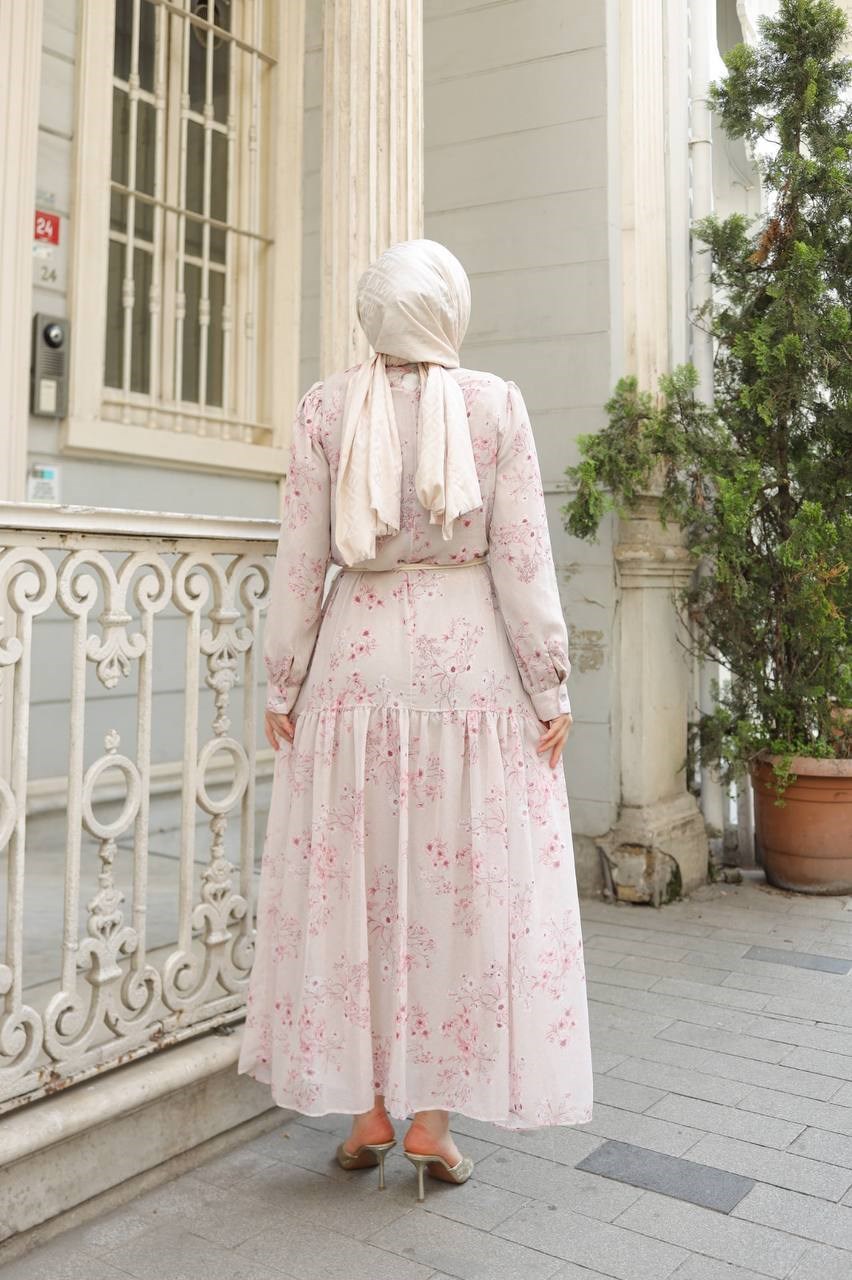 Wholesale Womens Powder Maxi Hijab Dress