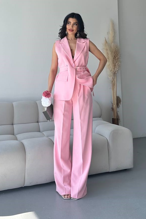 Wholesale Women's Powder Two-Piece Suit  0044-2132