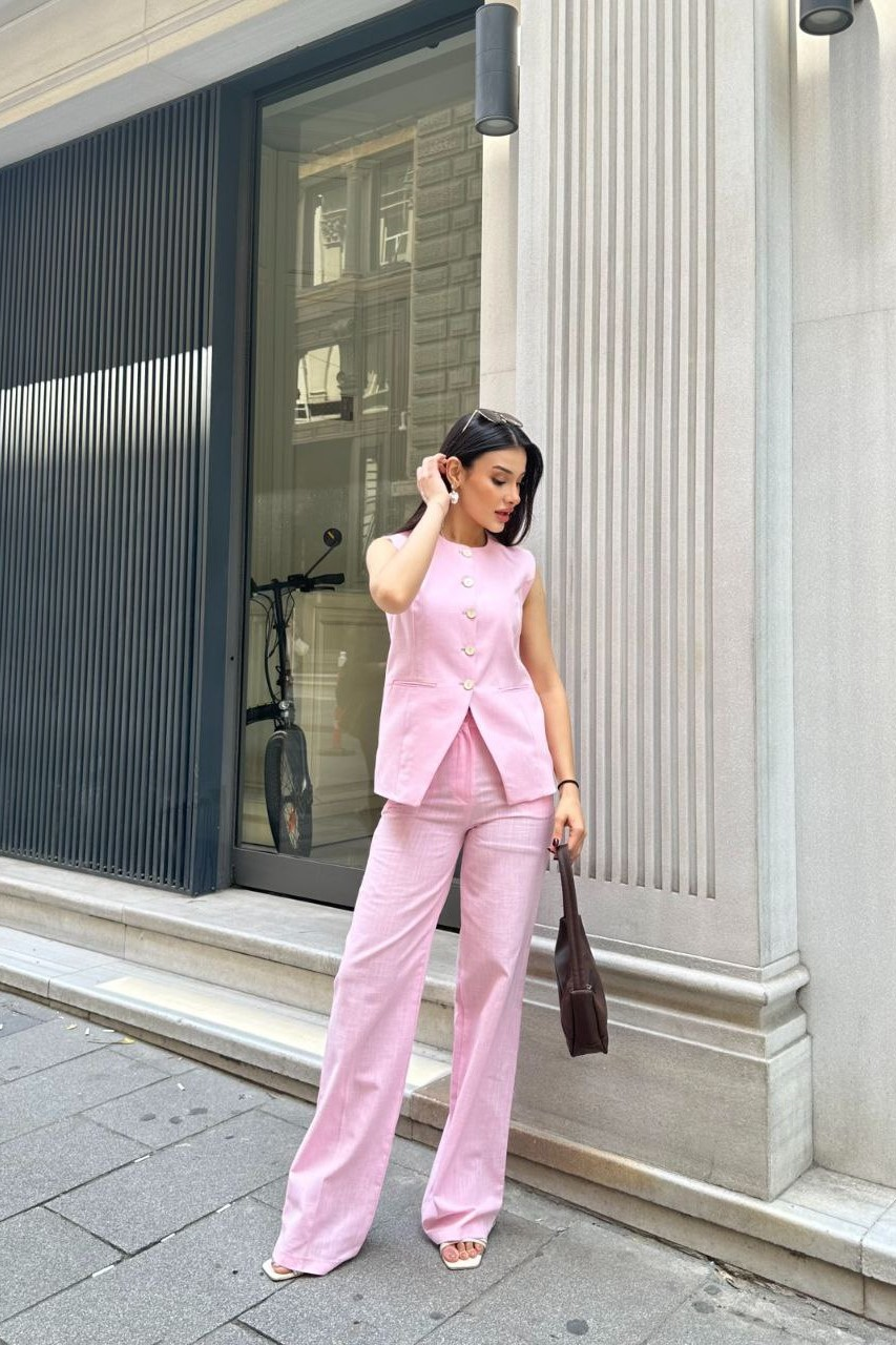 Wholesale Women's Powder Two-Piece Suit  0043-1006