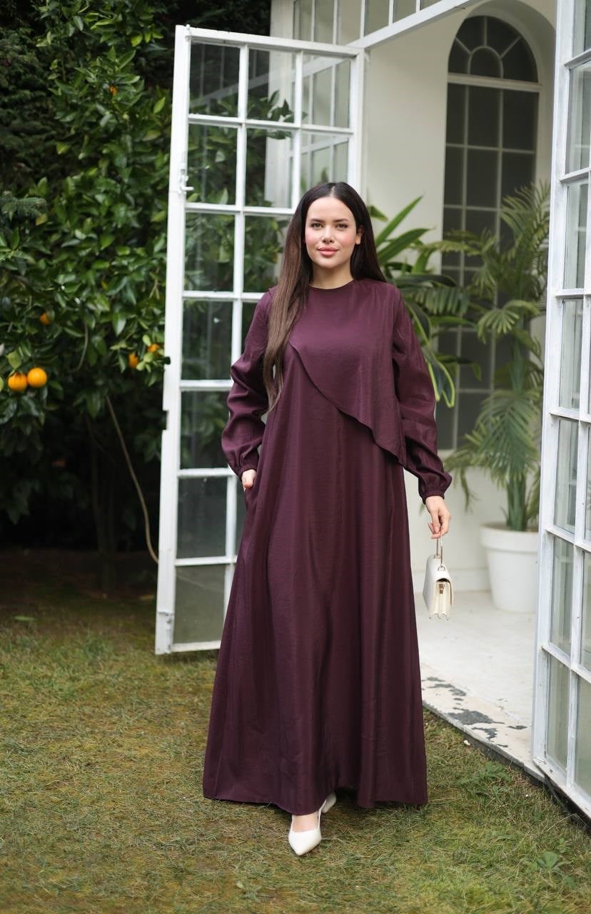 Wholesale Womens Purple Maxi Hijab Dress