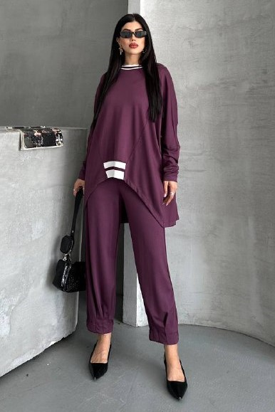 Wholesale Women's Purple Tracksuit Set 0044-0041