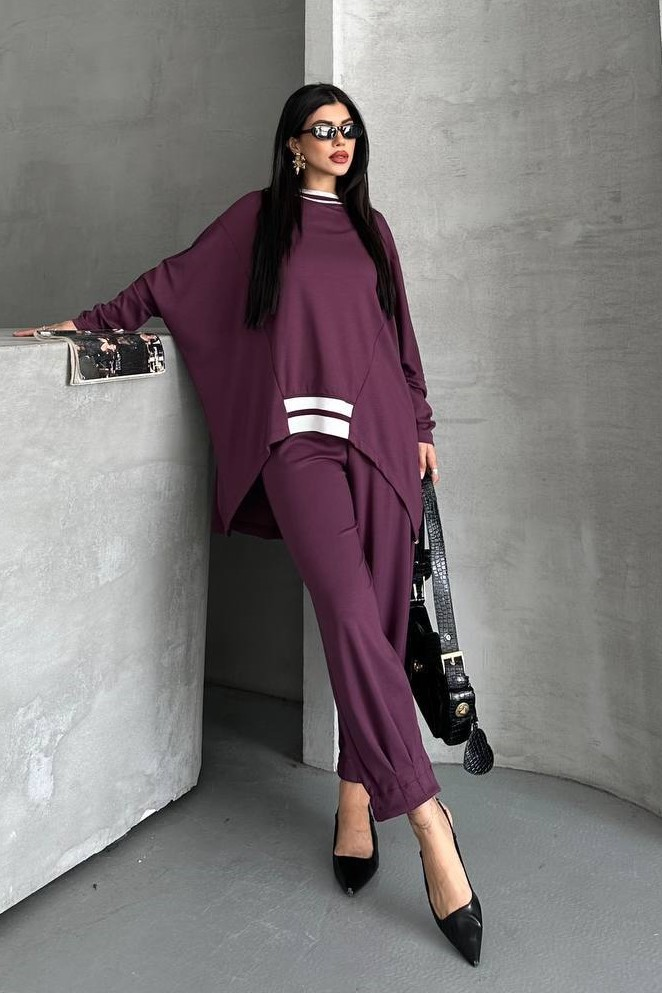 Wholesale Women's Purple Tracksuit Set 0044-0041
