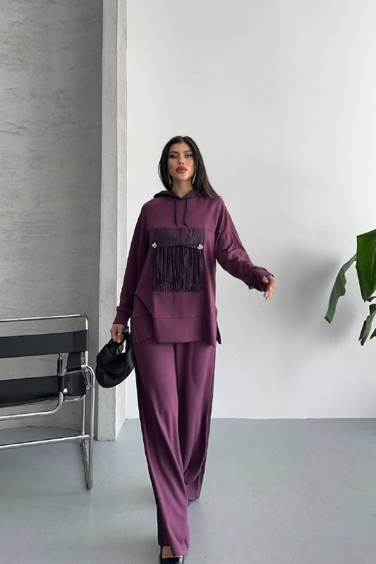 Wholesale Women's Purple Tracksuit Set 0044-0058