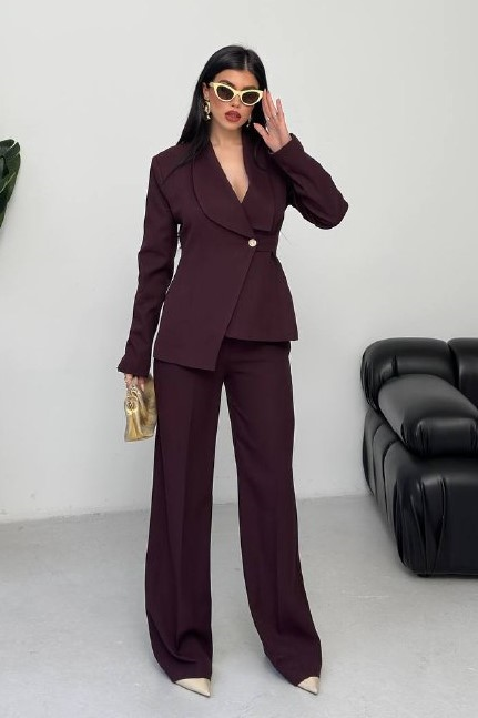 Wholesale Women's Purple Two-Piece Suit  0044-2162  