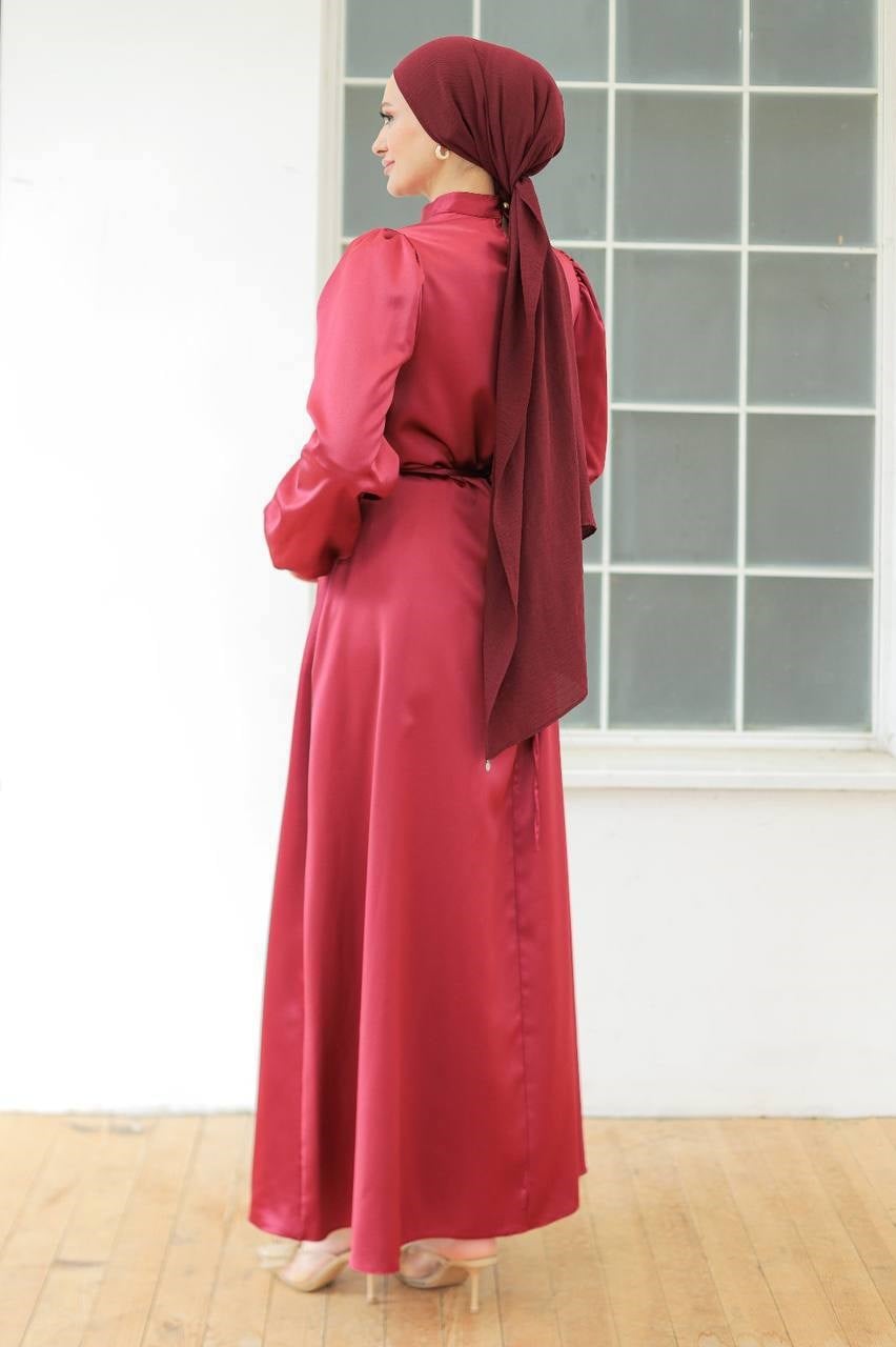Wholesale Womens Red Maxi Hijab Dress