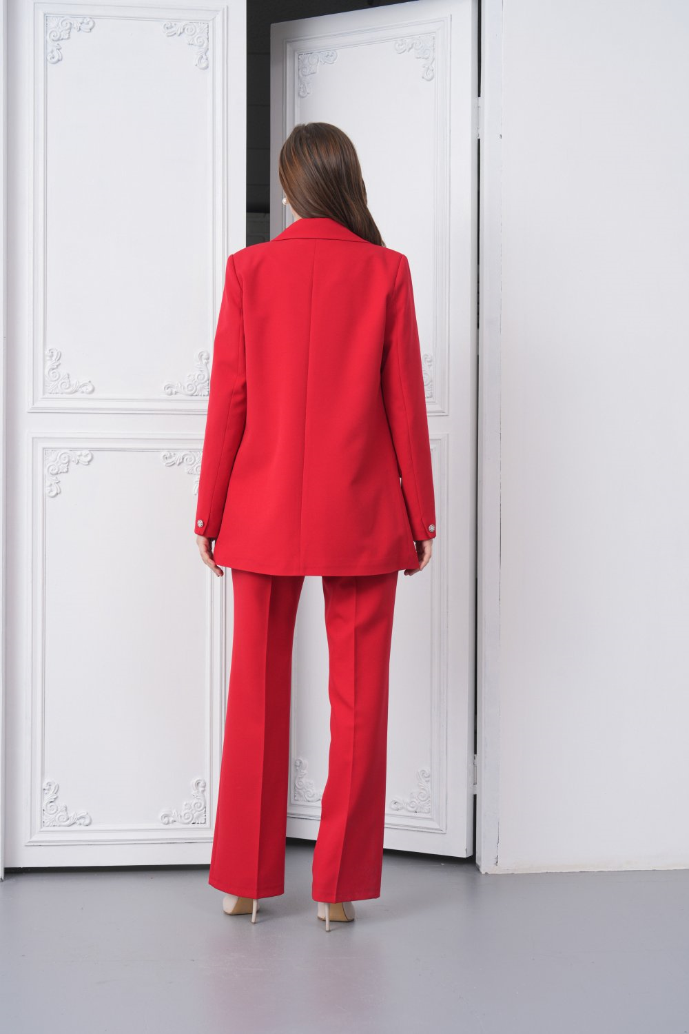 Wholesale Womens Red Plus Size Two-Piece Suit 