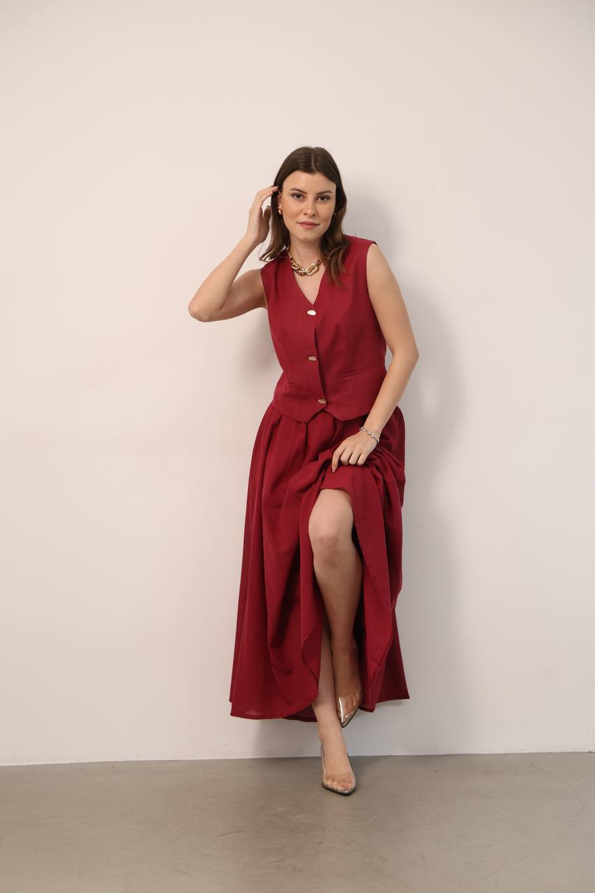 Wholesale Womens Red Skirt Suit 