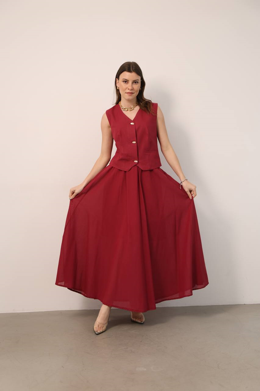 Wholesale Womens Red Skirt Suit 