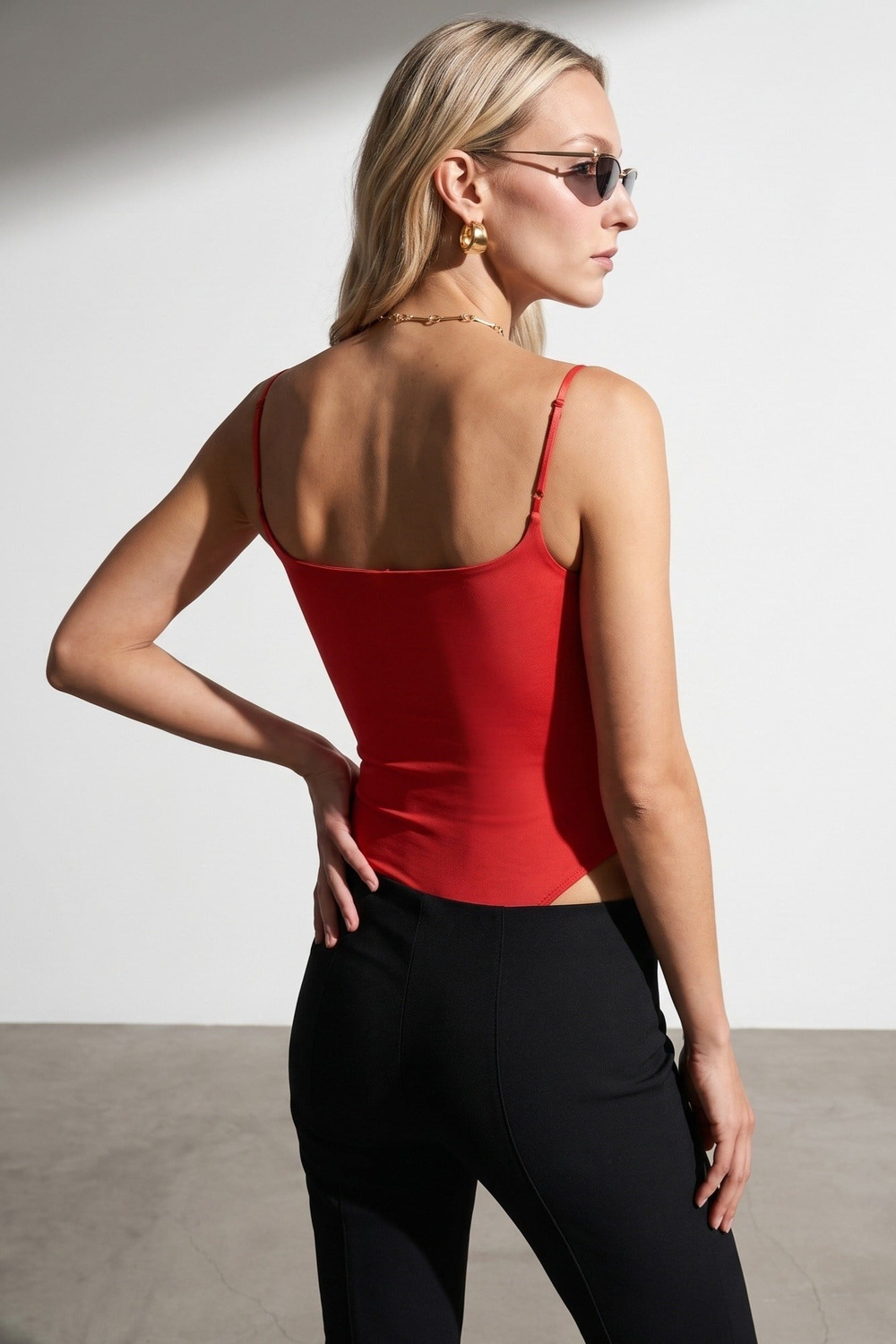 Wholesale Womens Red Strappy Bodysuit