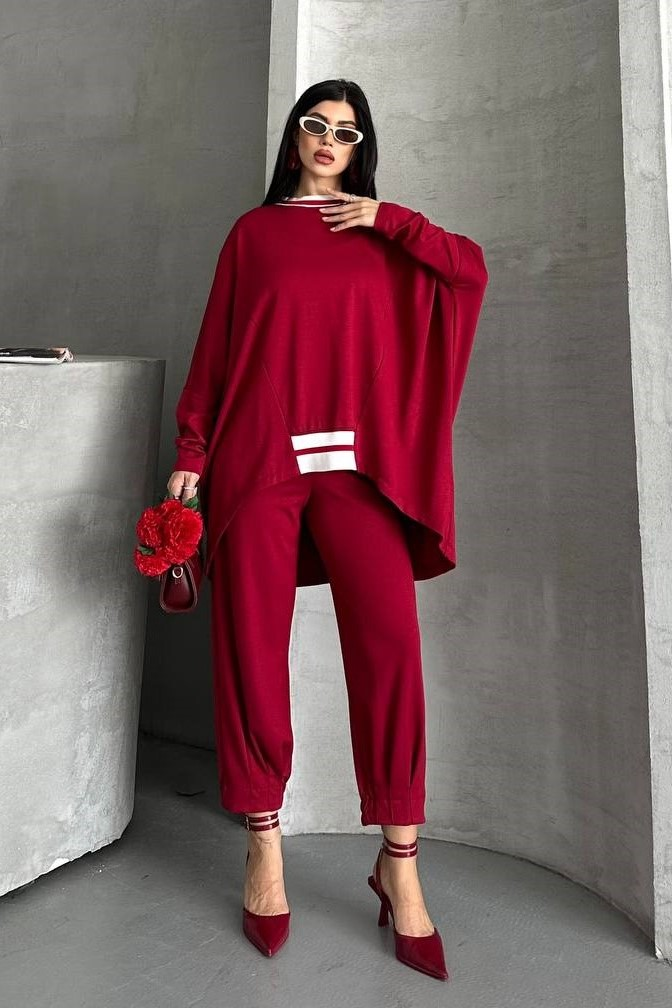 Wholesale Women's Red Tracksuit Set 0044-0041