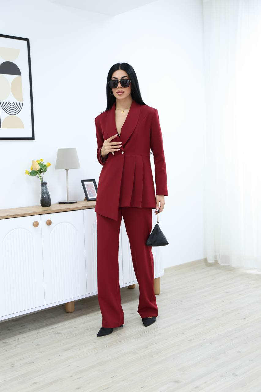 Wholesale Women's Red Two-Piece Suit  0017-1077 
