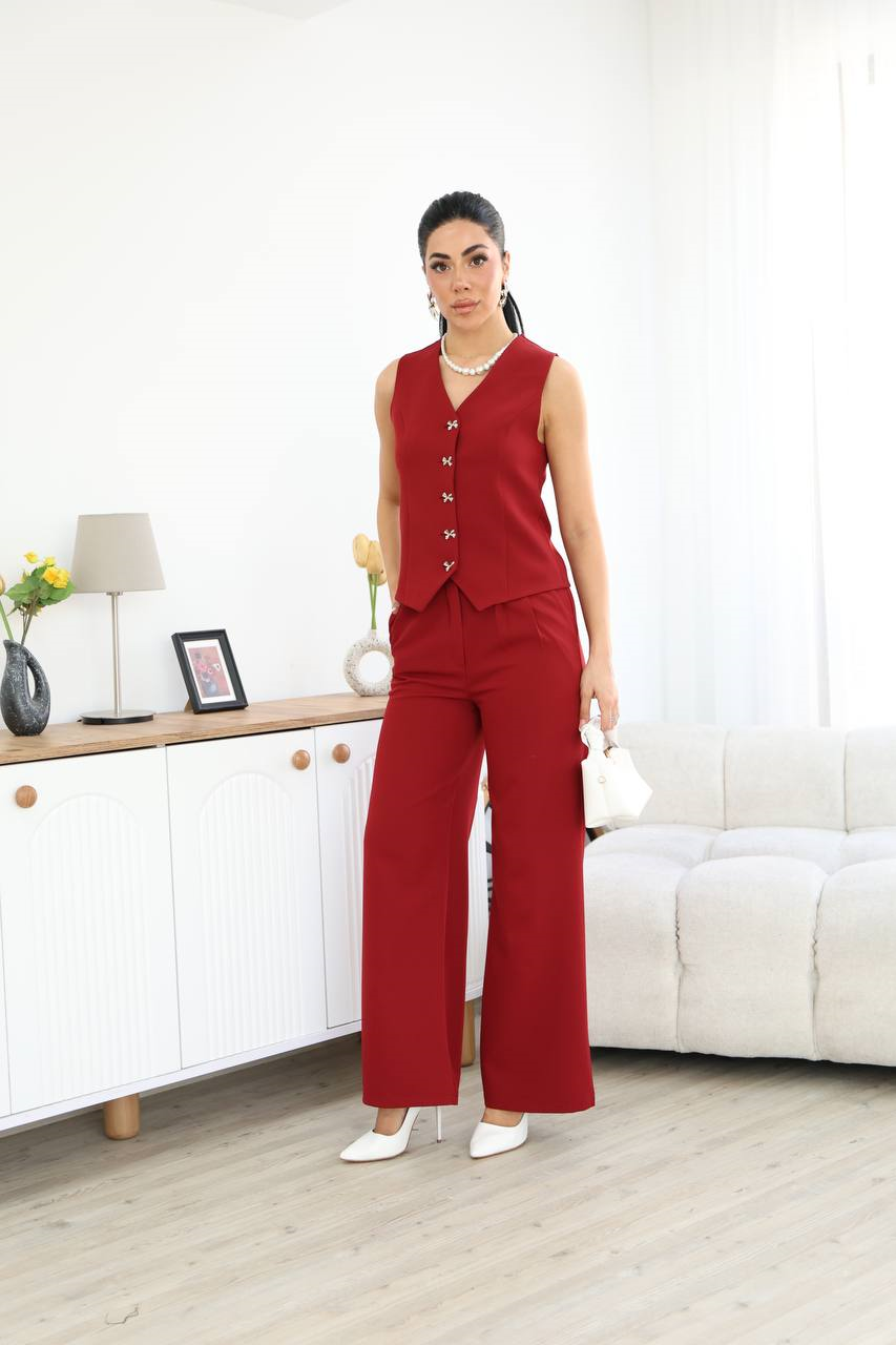Wholesale Women's Red Two-Piece Suit  0017-8016