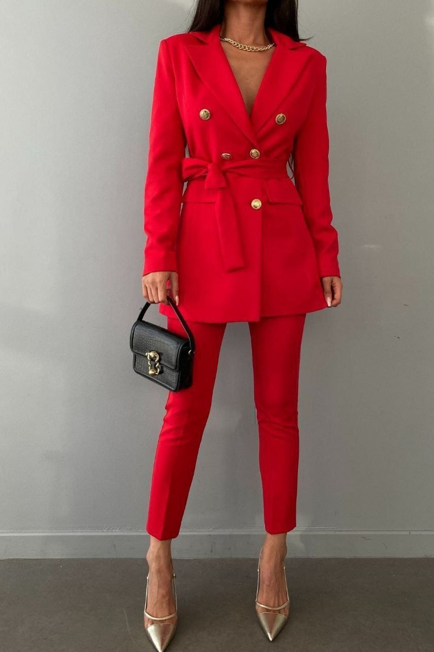 Wholesale Women's Red Two-Piece Suit  0044-2061 