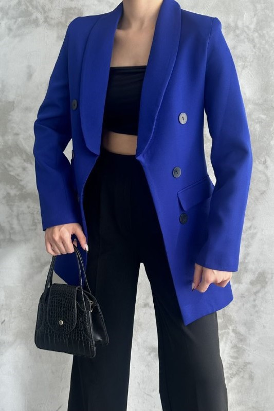 Wholesale Women's Sax Blue Blazer 0044-2064