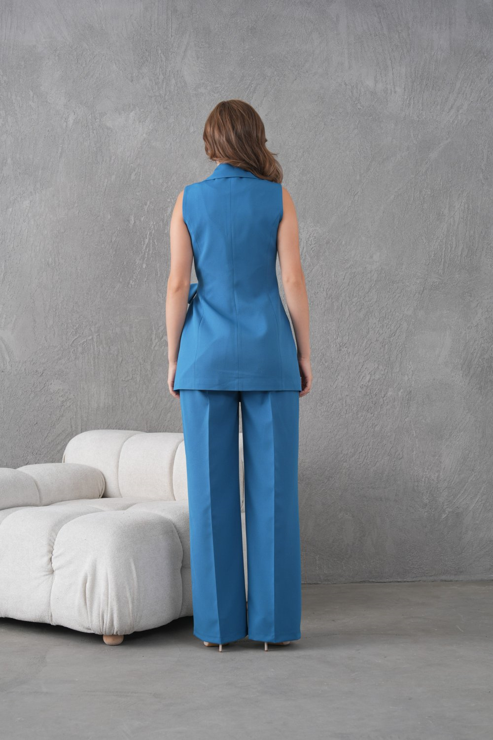 Wholesale Womens Sea Blue Two-Piece Suit 