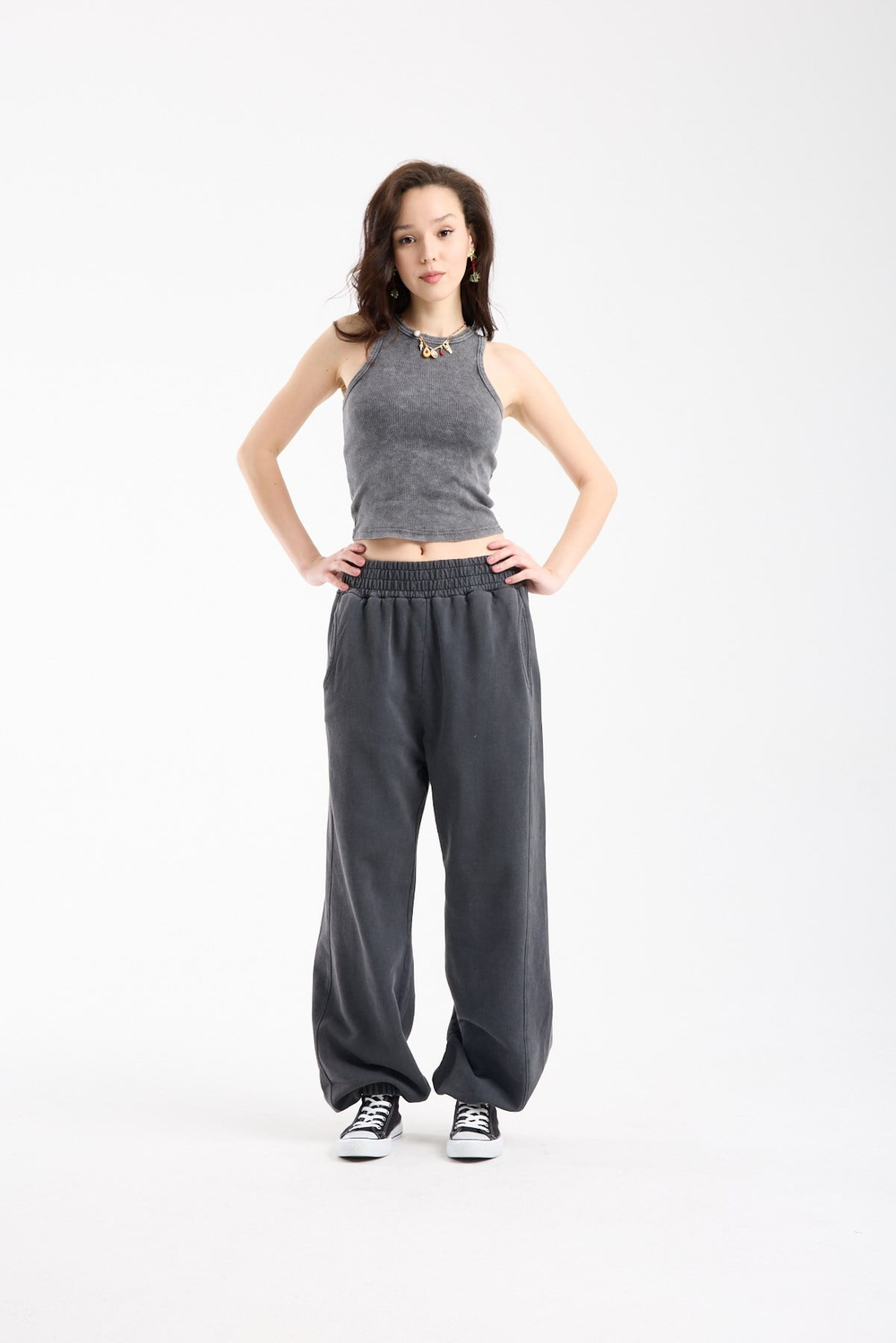 Wholesale Womens Smoke Gray Jogger Sweatpants