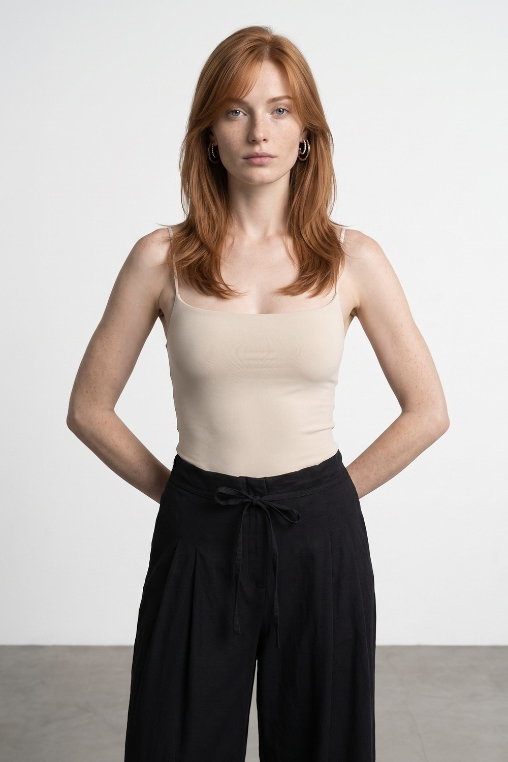 Wholesale Womens Stone Beige Strappy Bodysuit