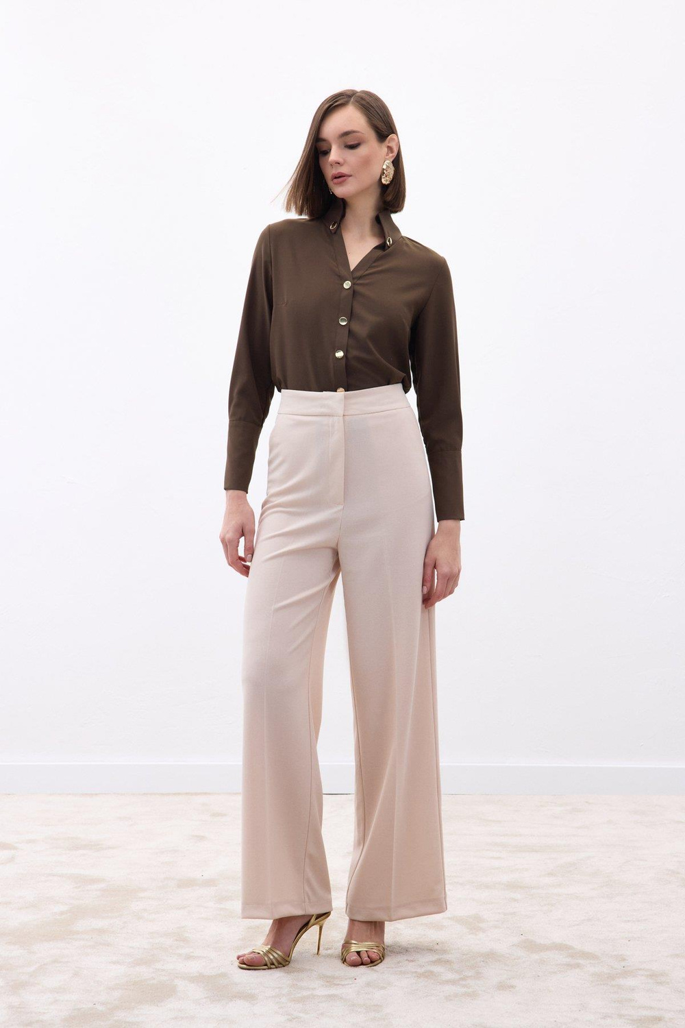 Wholesale Womens Stone Crepe Trousers