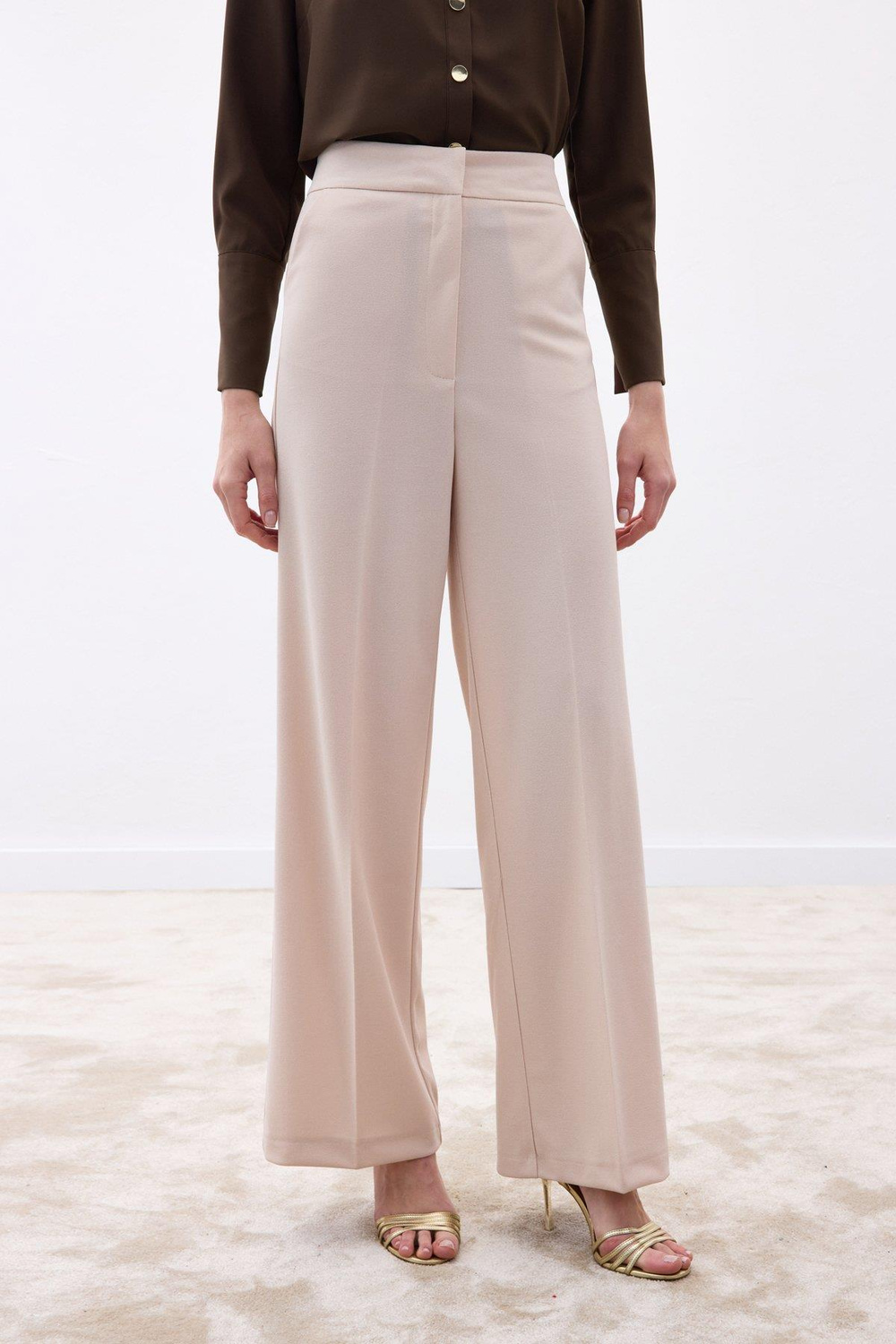 Wholesale Womens Stone Crepe Trousers