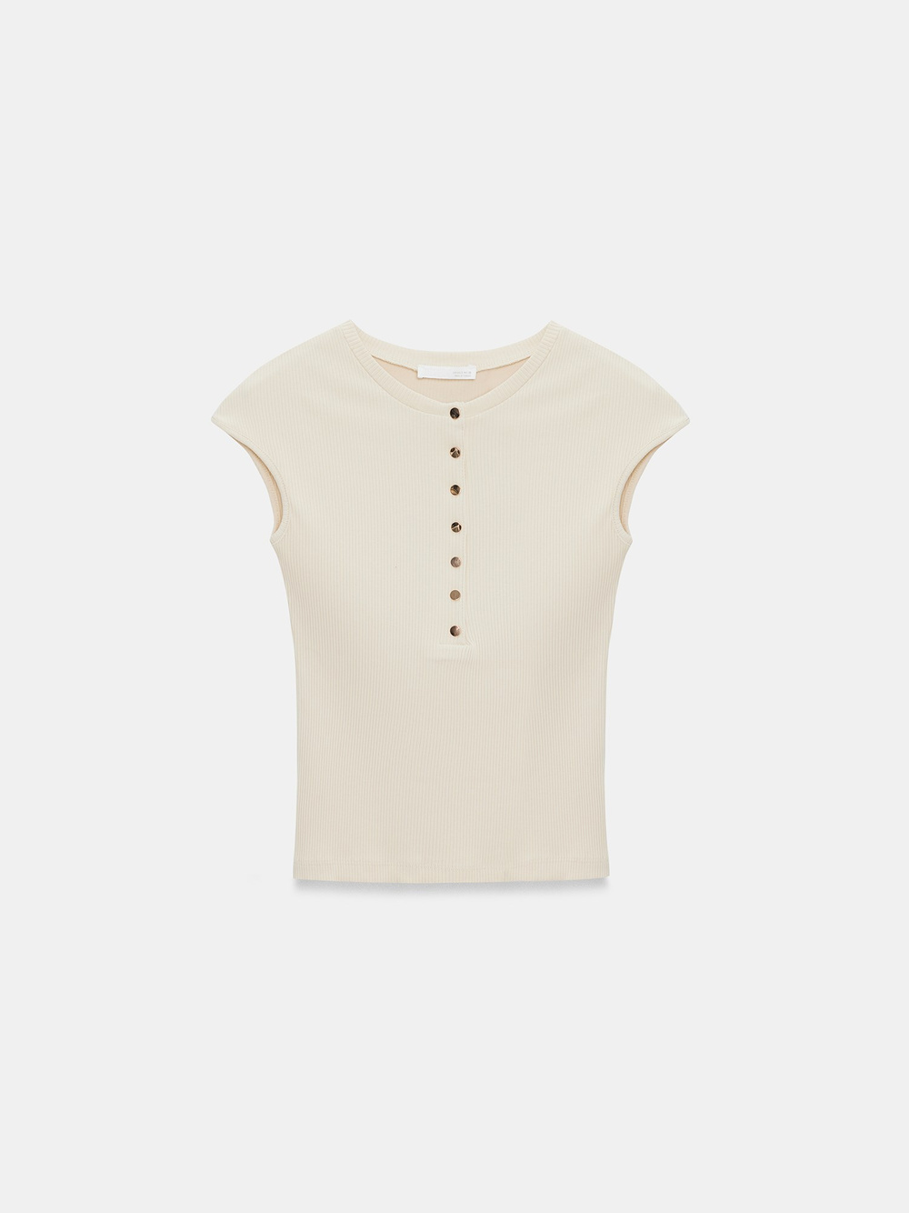 Wholesale Womens Stone Short-Sleeve Top with Buttoned Half Placket
