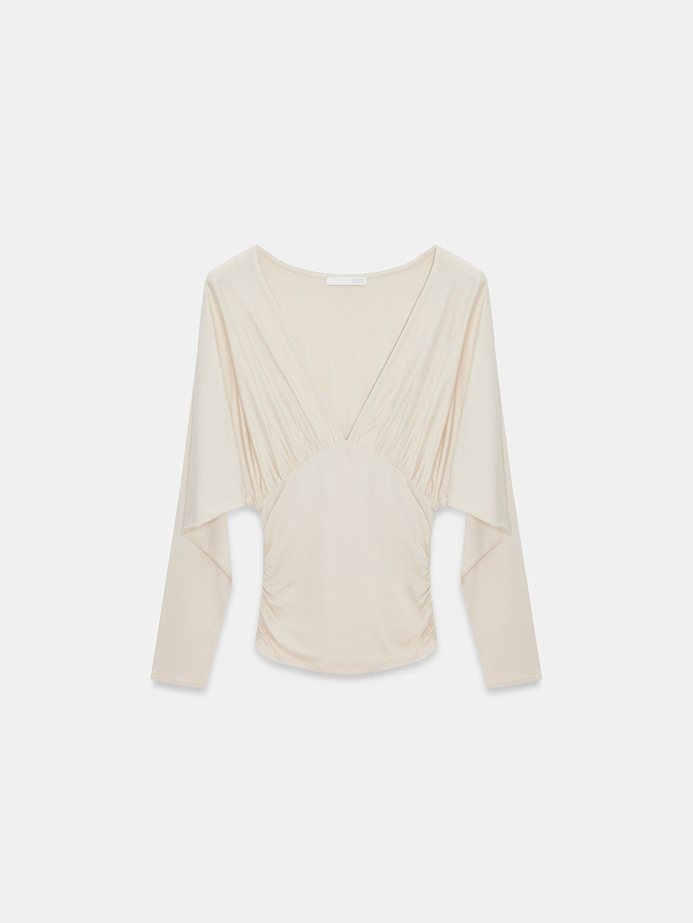 Wholesale Womens Stone V-Neck Batwing Top with Underbust Gathering