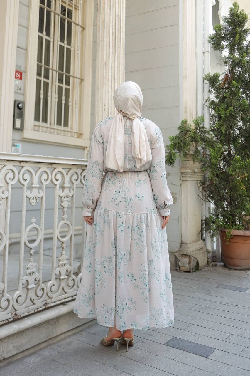 Wholesale Womens Turquoise Maxi Hijab Dress