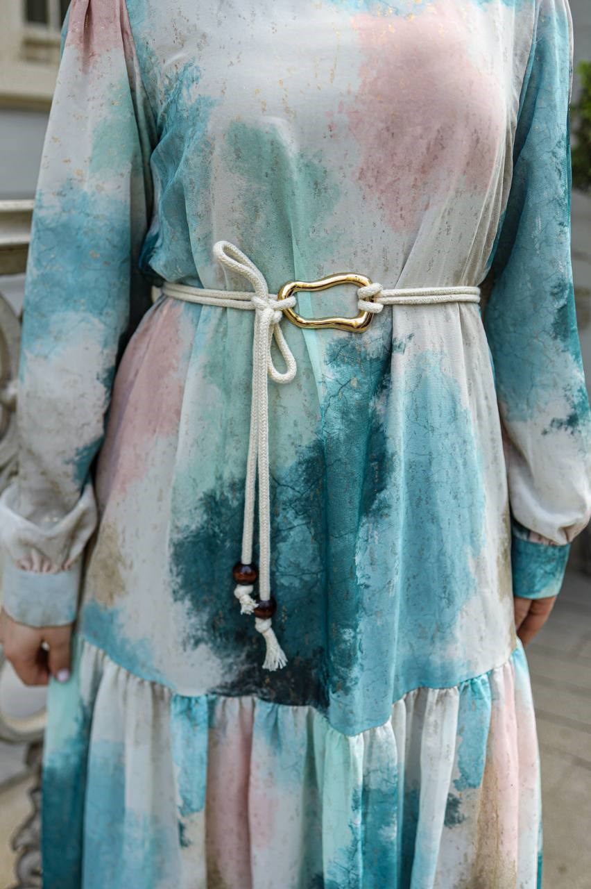 Wholesale Womens Turquoise Maxi Hijab Dress