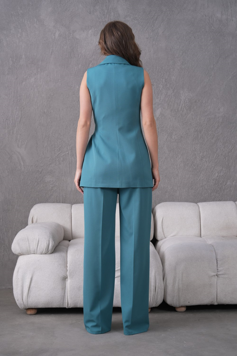 Wholesale Womens Turquoise Plus Size Two-Piece Suit