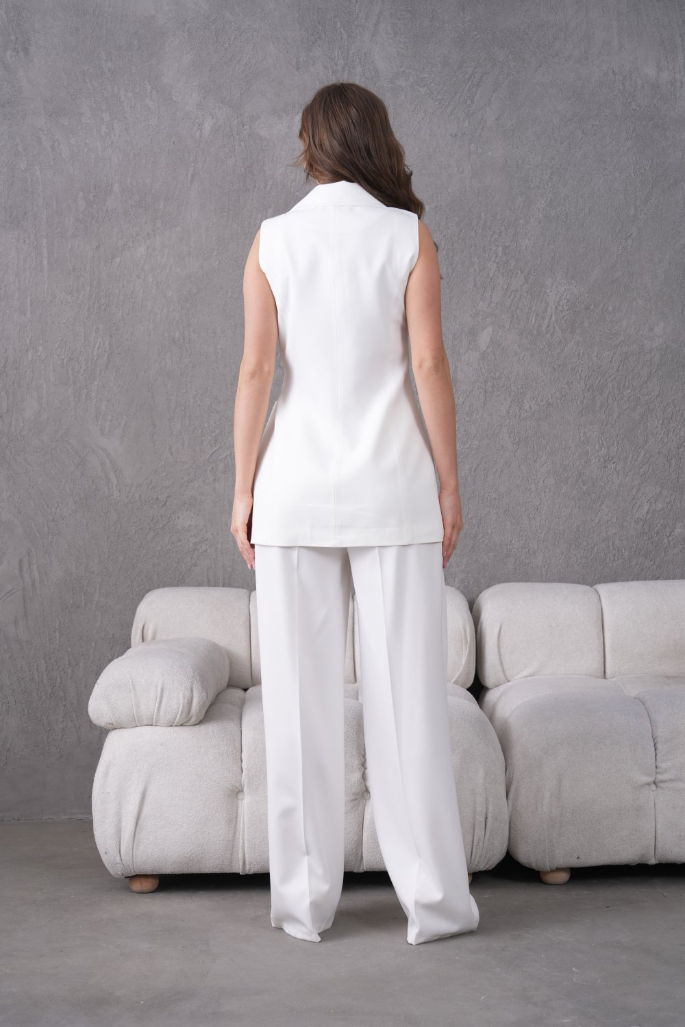 Wholesale Womens White Plus Size Two-Piece Suit