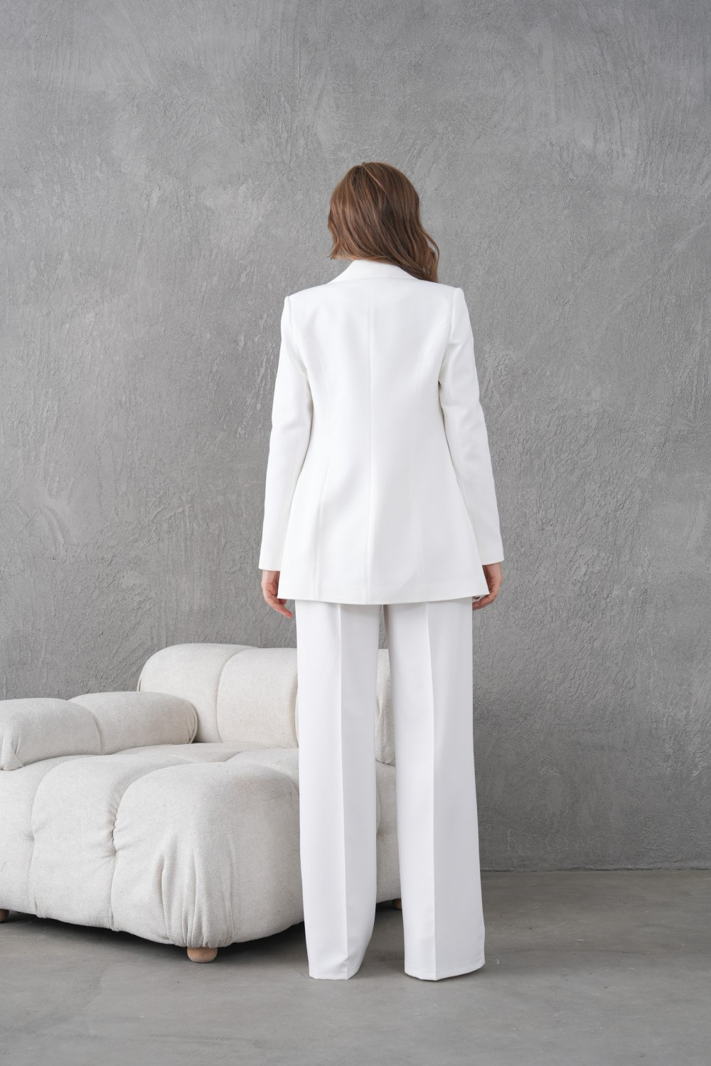 Wholesale Womens White Plus Size Two-Piece Suit 