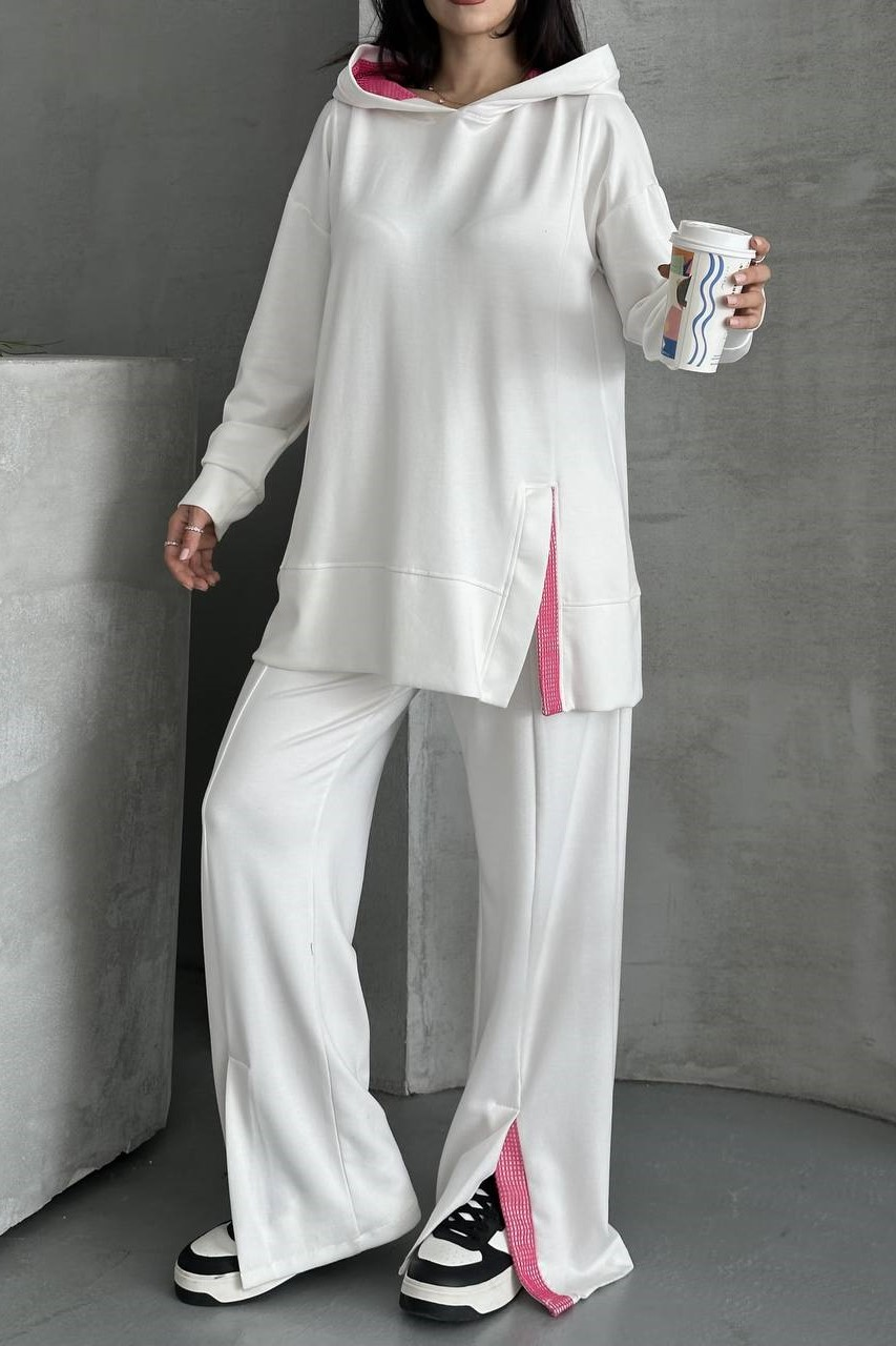 Wholesale Women's White Tracksuit Set 0044-0037