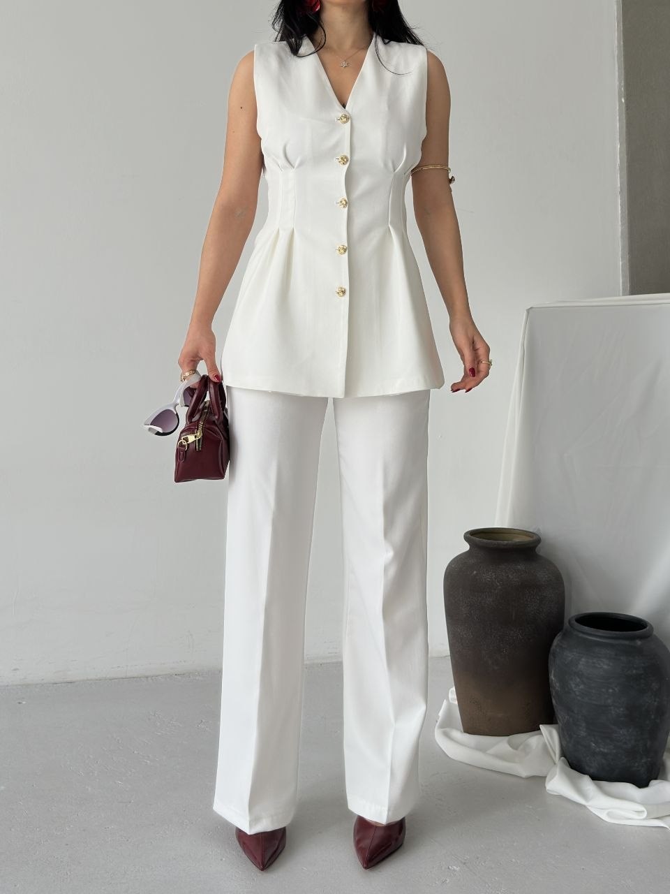 Wholesale Womens White Two-Piece Suit 