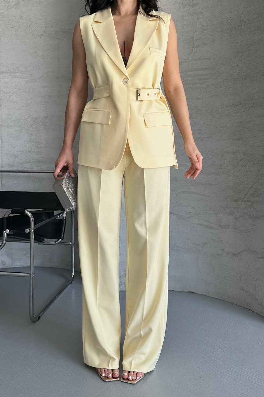 Wholesale Women's Yellow Two-Piece Suit  0044-2132