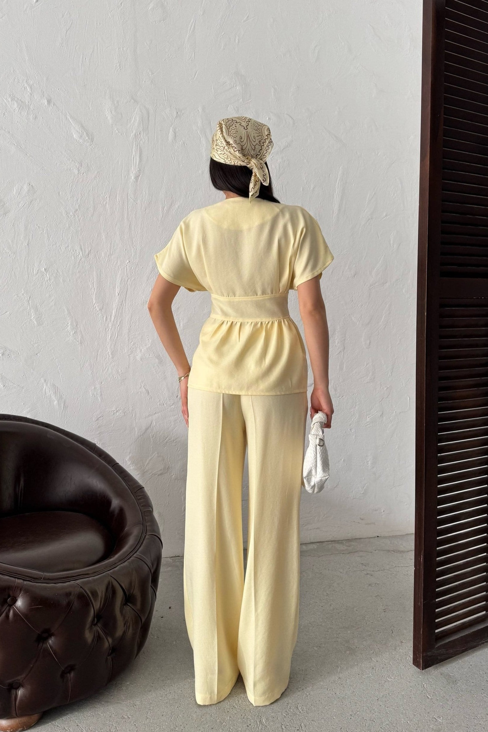 Wholesale Yellow Linen Two-Piece Suit