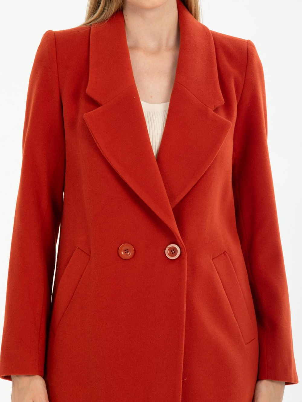 Women coat wholesale Brick Red color