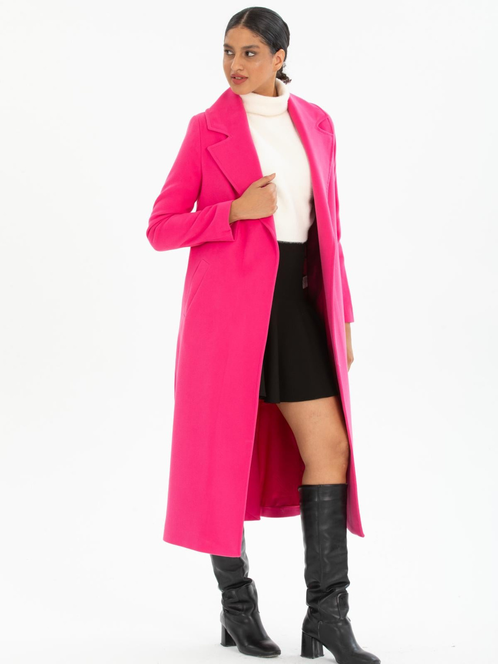 Women coat wholesale Fucshia color