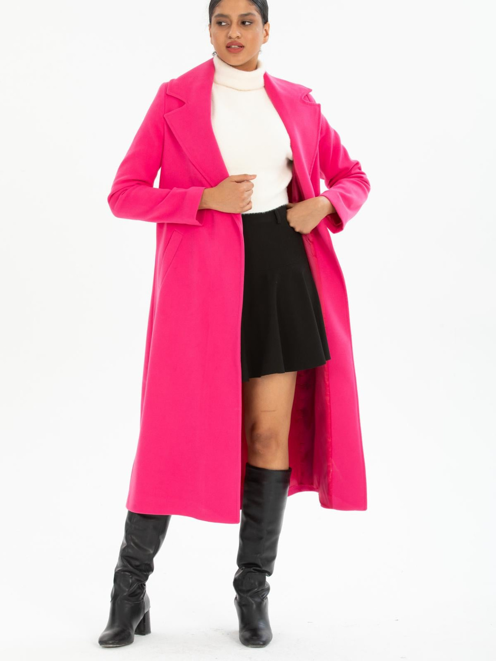 Women coat wholesale Fucshia color